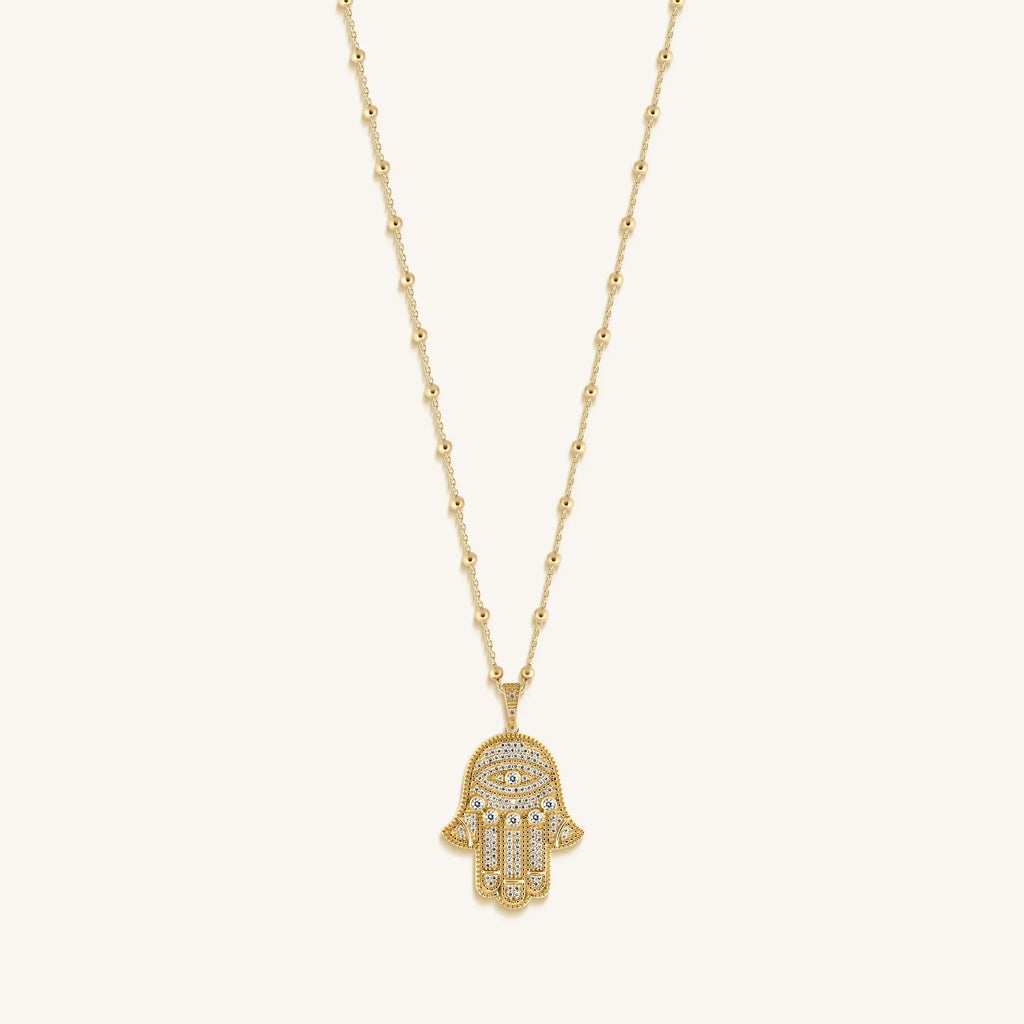 Inspired Action Gold Evil Eye & Hamsa Hand Necklace