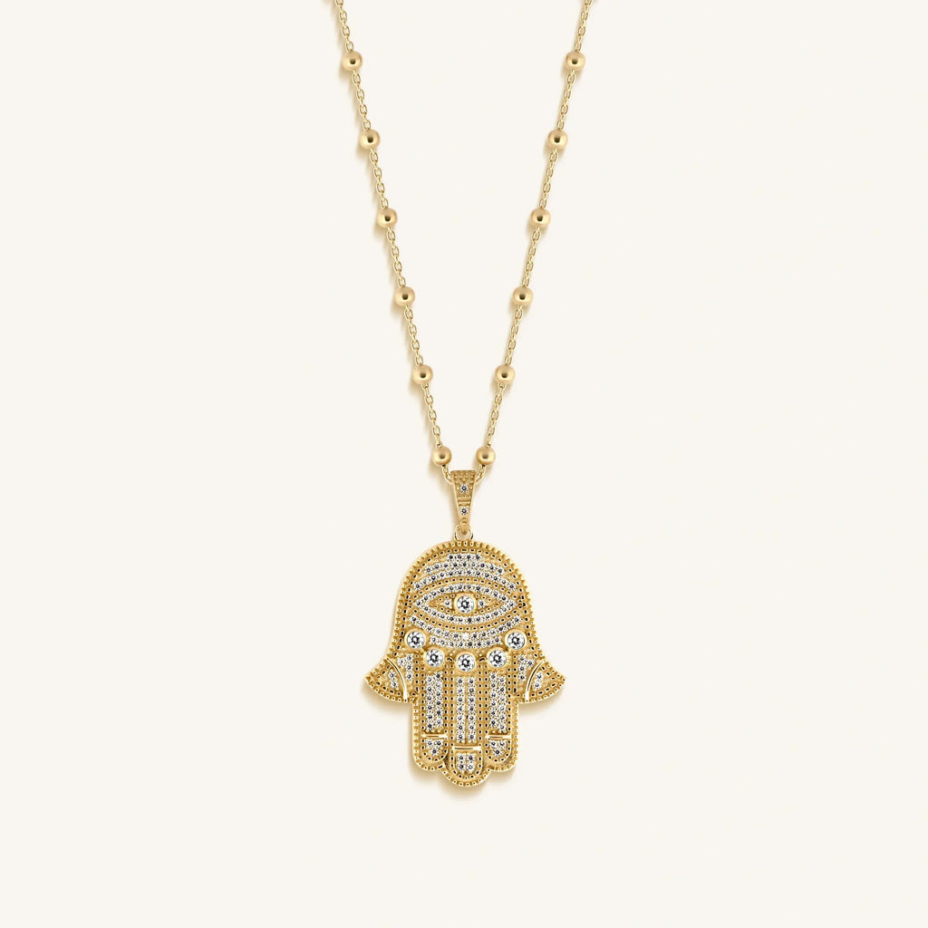 Inspired Action Gold Evil Eye & Hamsa Hand Necklace