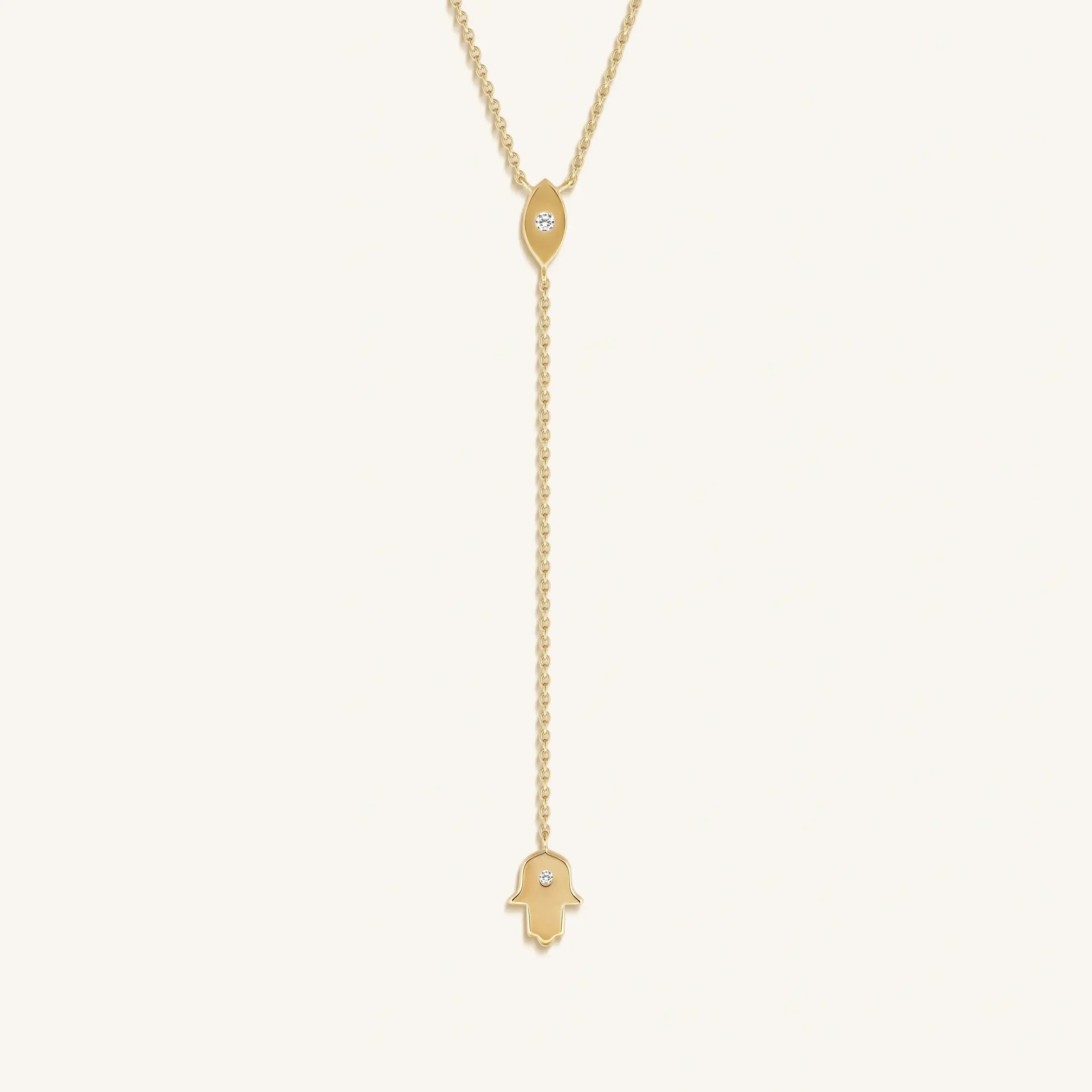 Gracious Guardian Gold Evil Eye & Hamsa Necklace