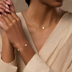 Heartfelt Abundance Mother of Pearl Heart Gold Necklace