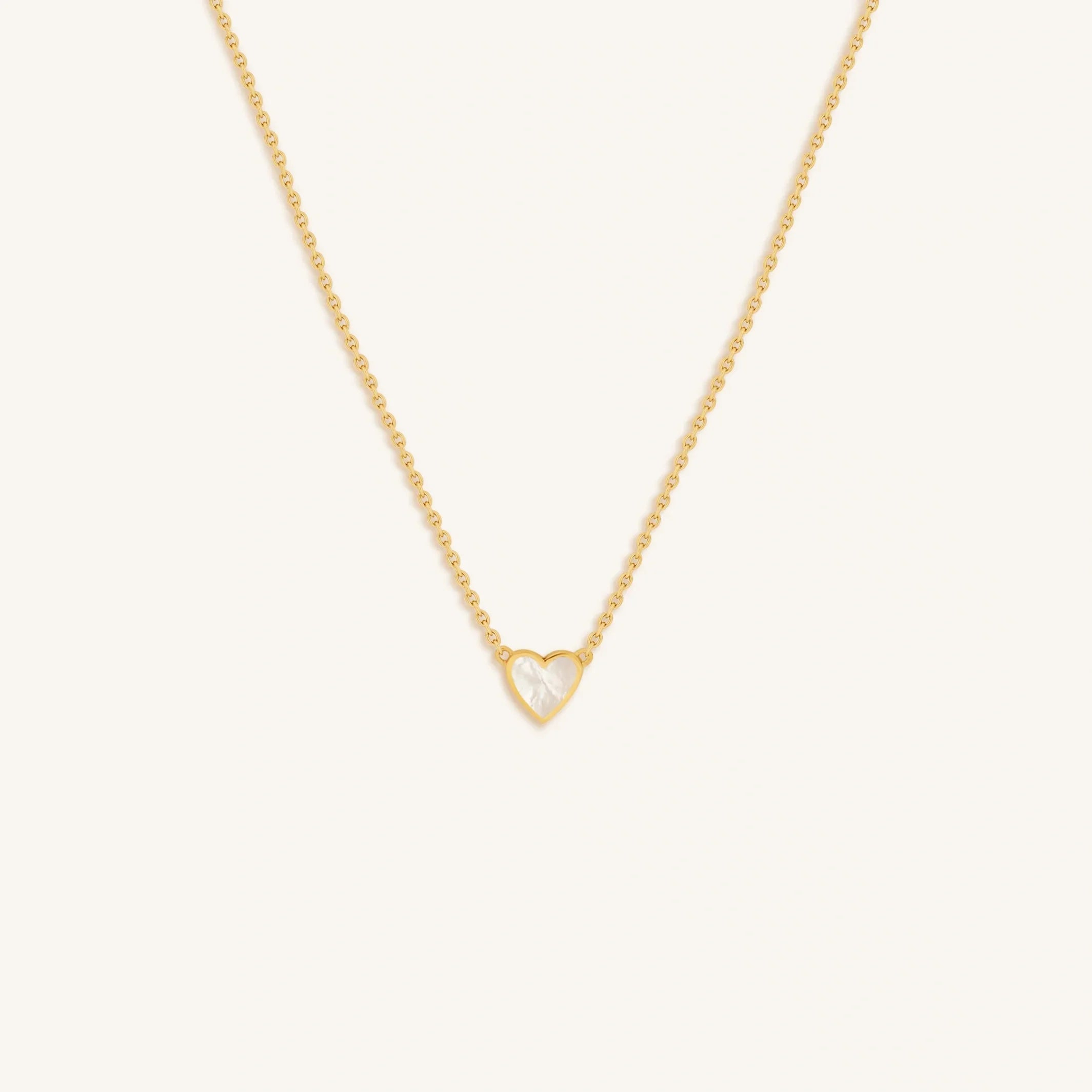 Heartfelt Abundance Mother of Pearl Heart Gold Necklace