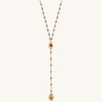Peace of Spirit - Amethyst Evil Eye Hamsa Lariat Necklace