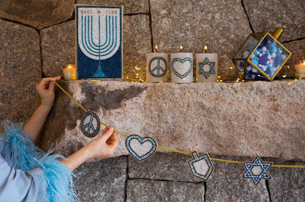 Peace, Love & Dreidel Beaded Garland