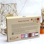 Back of Women's Prayer Cards box by Dr. Aliza Lavie with description of the prayer deck