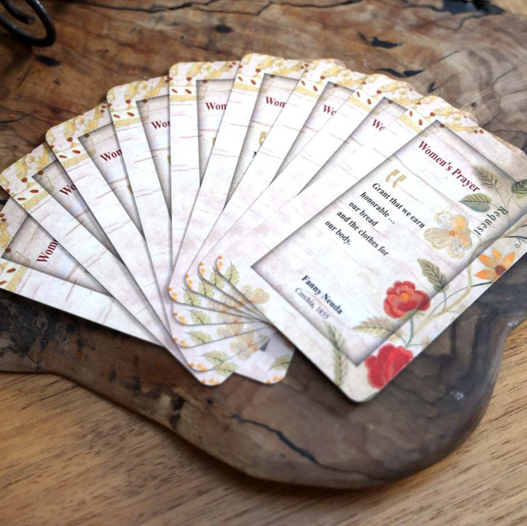 Women's Prayer Cards by Dr. Aliza Lavie fanned out with illustrated prayer quotations