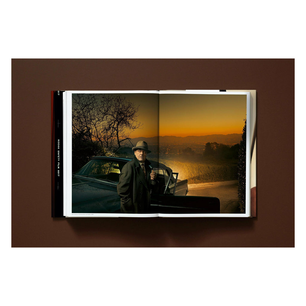 Annie Leibovitz photography book open to her 2006 portrait of Jack Nicholson on Mulholland Drive in Los Angeles