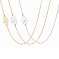 Asymmetrical Diamond Hamsa Necklace in gold, silver and two-tone by Miriam Merenfeld