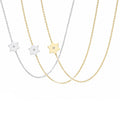 Asymmetrical Diamond Star of David Necklace in silver, gold and two-tone by Miriam Merenfeld