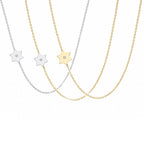 Asymmetrical Diamond Star of David Necklace in silver, gold and two-tone by Miriam Merenfeld