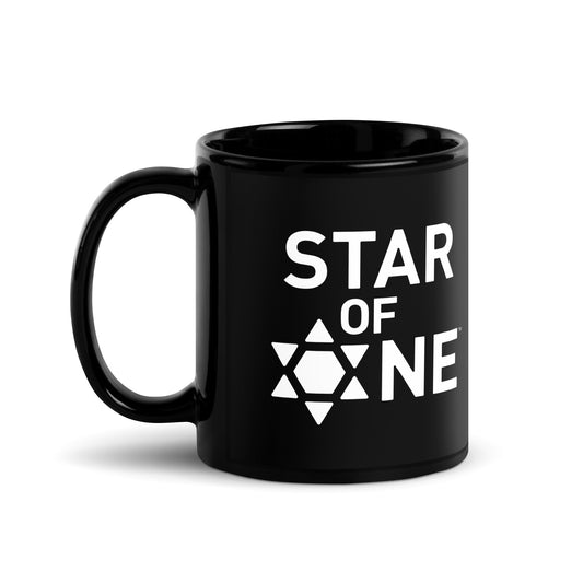 "Star of One" Black Glossy Cermic Mug