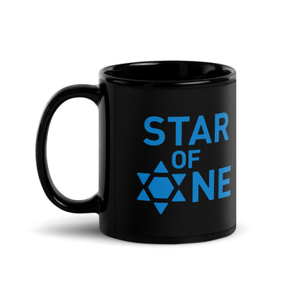 "Star of One" Black & Blue Ceramic Glossy Mug