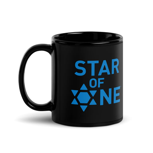 "Star of One" Black & Blue Ceramic Glossy Mug