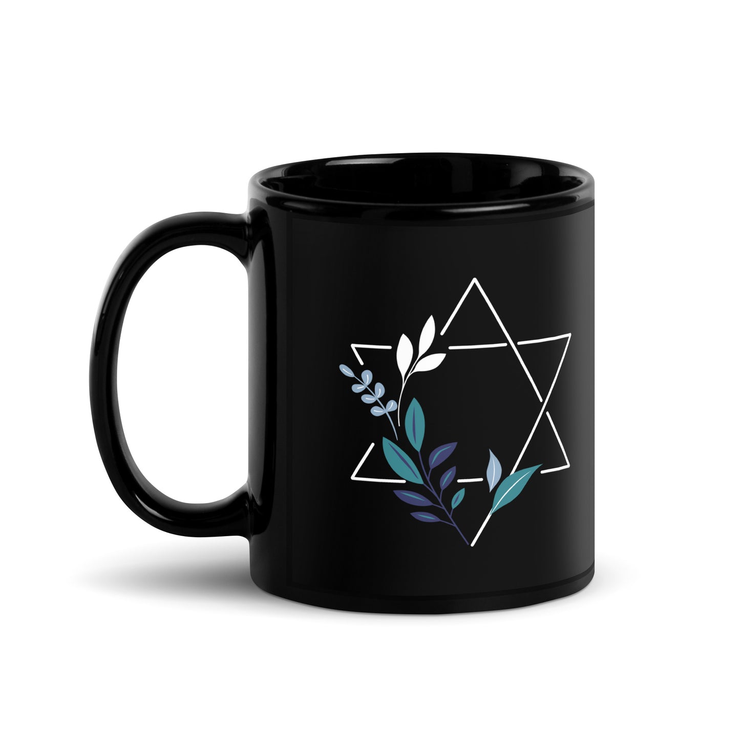 "Hatikvah" Black Glossy Ceramic Mug