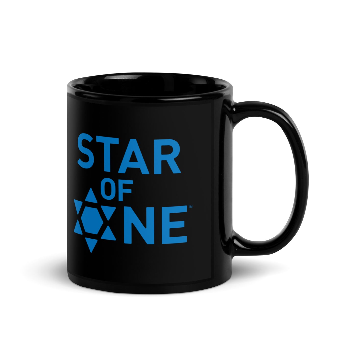 "Star of One" Black & Blue Ceramic Glossy Mug