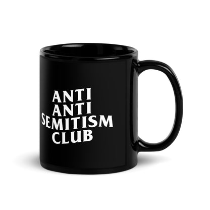 "Anti Antisemitism Club" Black Glossy Ceramic Mug