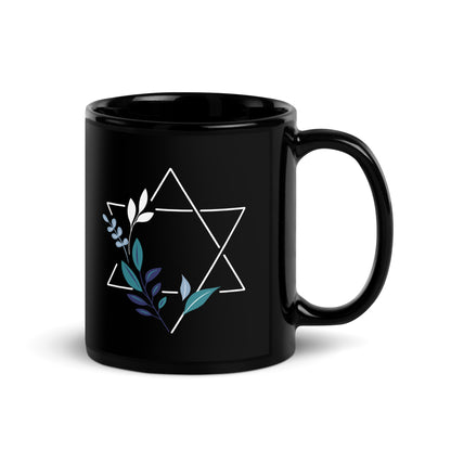 "Hatikvah" Black Glossy Ceramic Mug