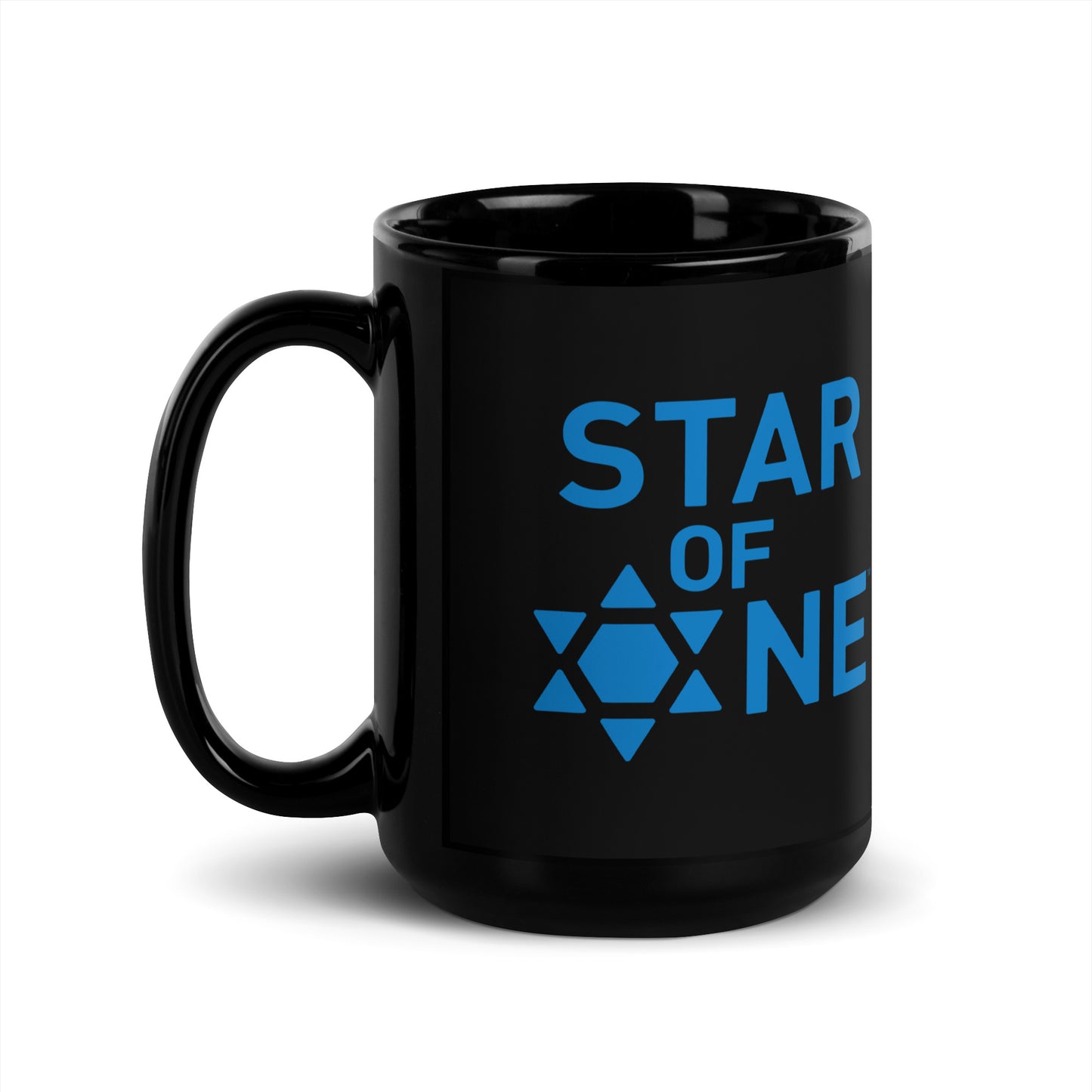 "Star of One" Black & Blue Ceramic Glossy Mug