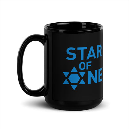 "Star of One" Black & Blue Ceramic Glossy Mug