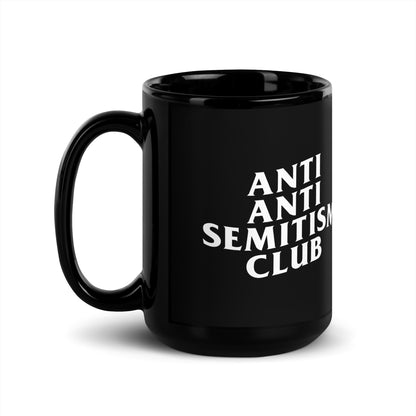 "Anti Antisemitism Club" Black Glossy Ceramic Mug