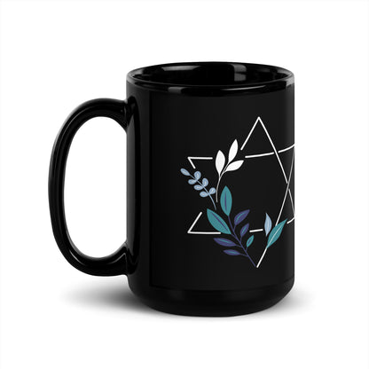 "Hatikvah" Black Glossy Ceramic Mug