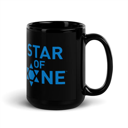 "Star of One" Black & Blue Ceramic Glossy Mug