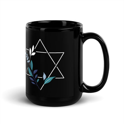 "Hatikvah" Black Glossy Ceramic Mug