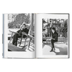 Daniel Kramer portraits of Bob Dylan sitting in a rocking chair outdoors in Woodstock