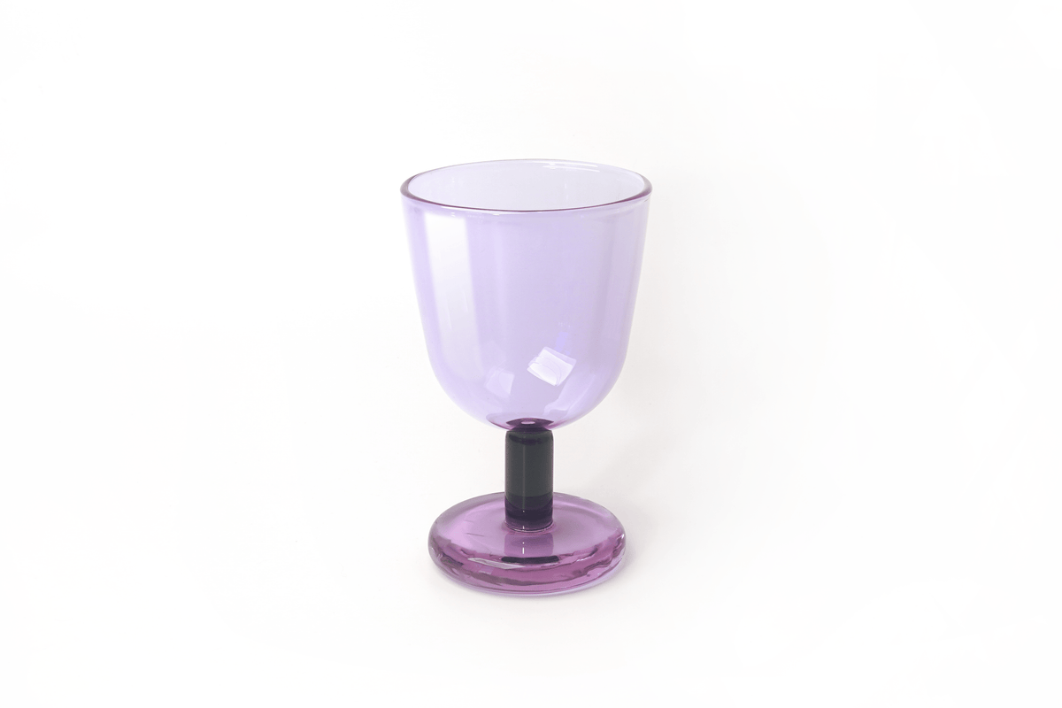 Buttercup Kiddush Glass in Purple and Smoke by Tchotchke