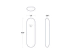 Ceramic Pill Mezuzah dimensions showing height, width and depth