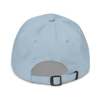 Eitan Chitayat's I'm That Jew™ Hat in light blue with navy embroidery, back view