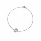 Sterling silver Star of David bracelet with cubic zirconia by Miriam Merenfeld