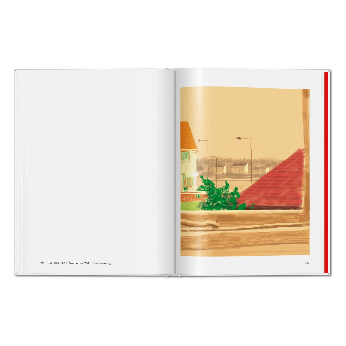 David Hockney My Window art book open to a grid of colorful window drawings created over time
