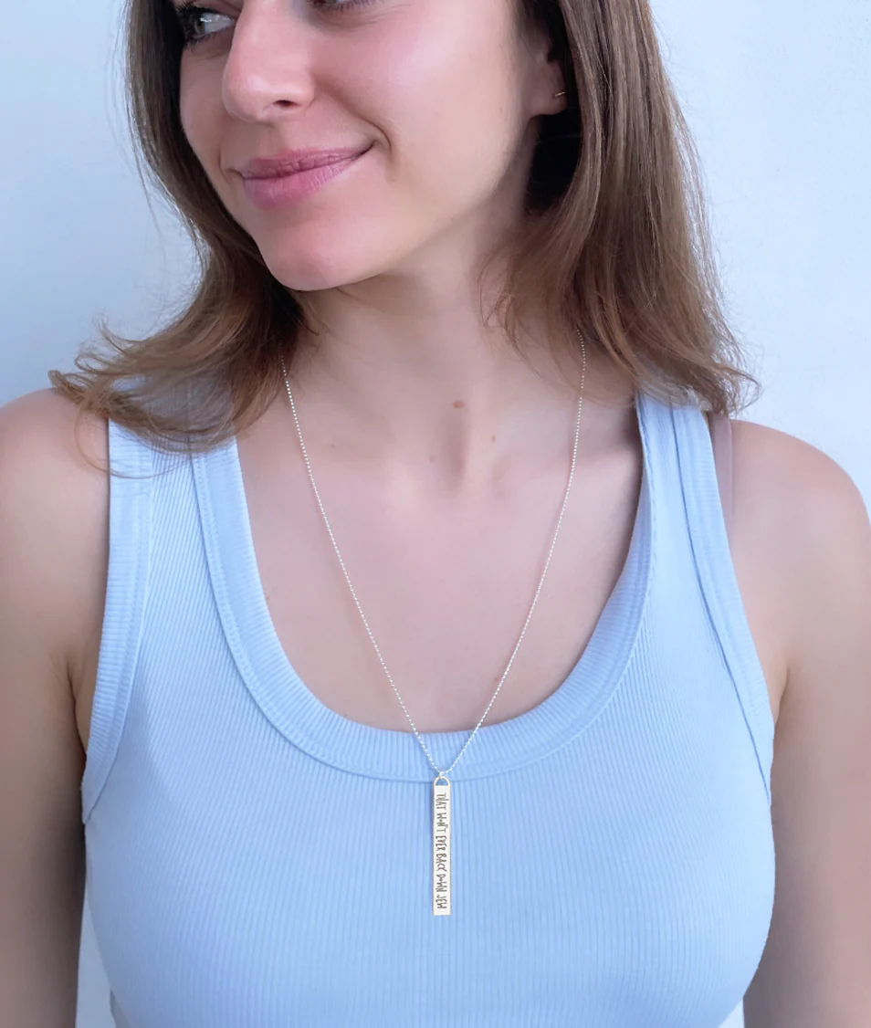 That "Define Who You Are Jew" Vertical Bar Necklace