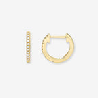 Diamond Huggie Earrings in 14K yellow gold by Zoe Lev