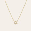 Diamond Open Star of David Necklace in 14K yellow gold by Zoe Lev