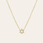 Diamond Open Star of David Necklace in 14K yellow gold by Zoe Lev