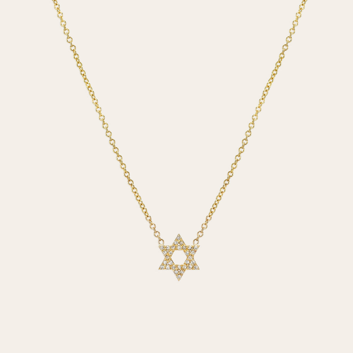 Diamond Open Star of David Necklace in 14K yellow gold by Zoe Lev