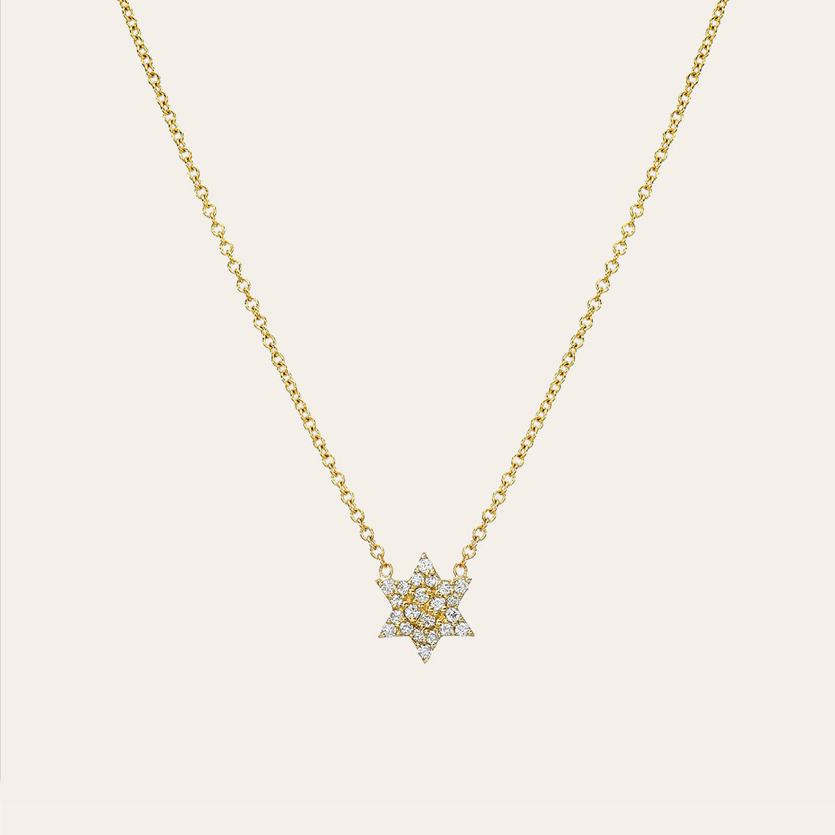 Diamond Star of David Necklace in 14K yellow gold by Zoe Lev