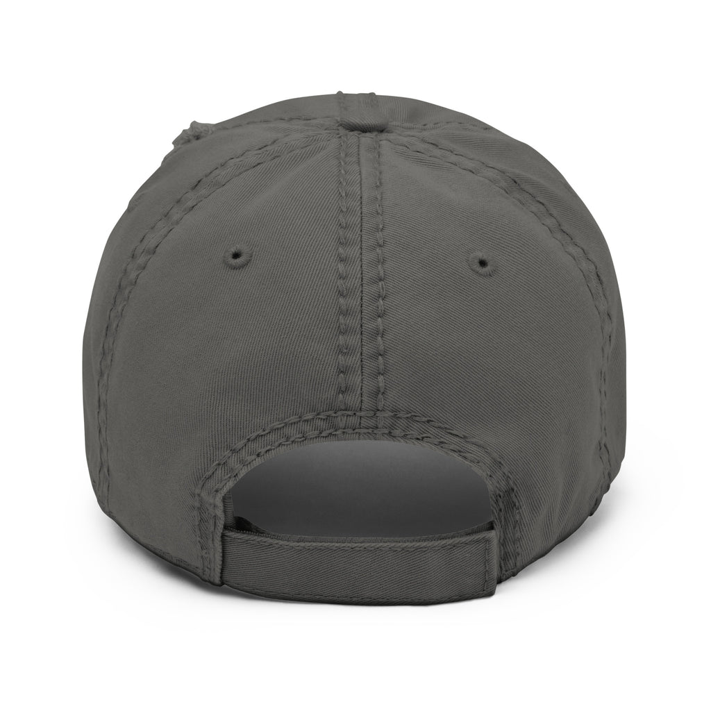 Eitan Chitayat's I'm That Jew™ Distressed Hat in charcoal grey, back view