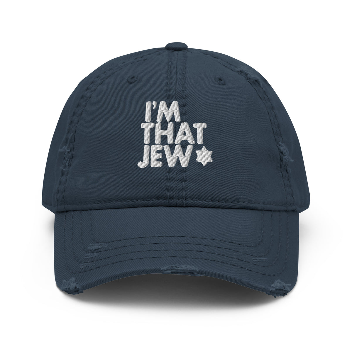 Eitan Chitayat's I'm That Jew™ Distressed Hat in navy