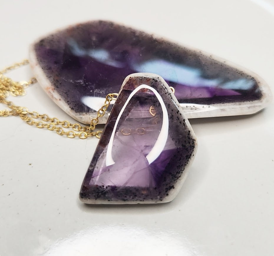 Phantom Amethyst Amulet Necklace