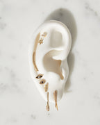 14k Gold Mini Diamond Flower Stud Earrings