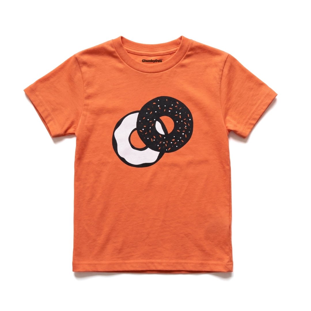 Everything Bagel kids' tee with bagel graphic, alternate view