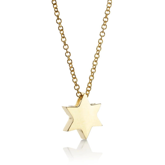 Handcrafted Star of David 14K Gold Necklace