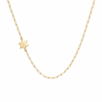 Gold Asymmetrical Star of David Paperclip Necklace