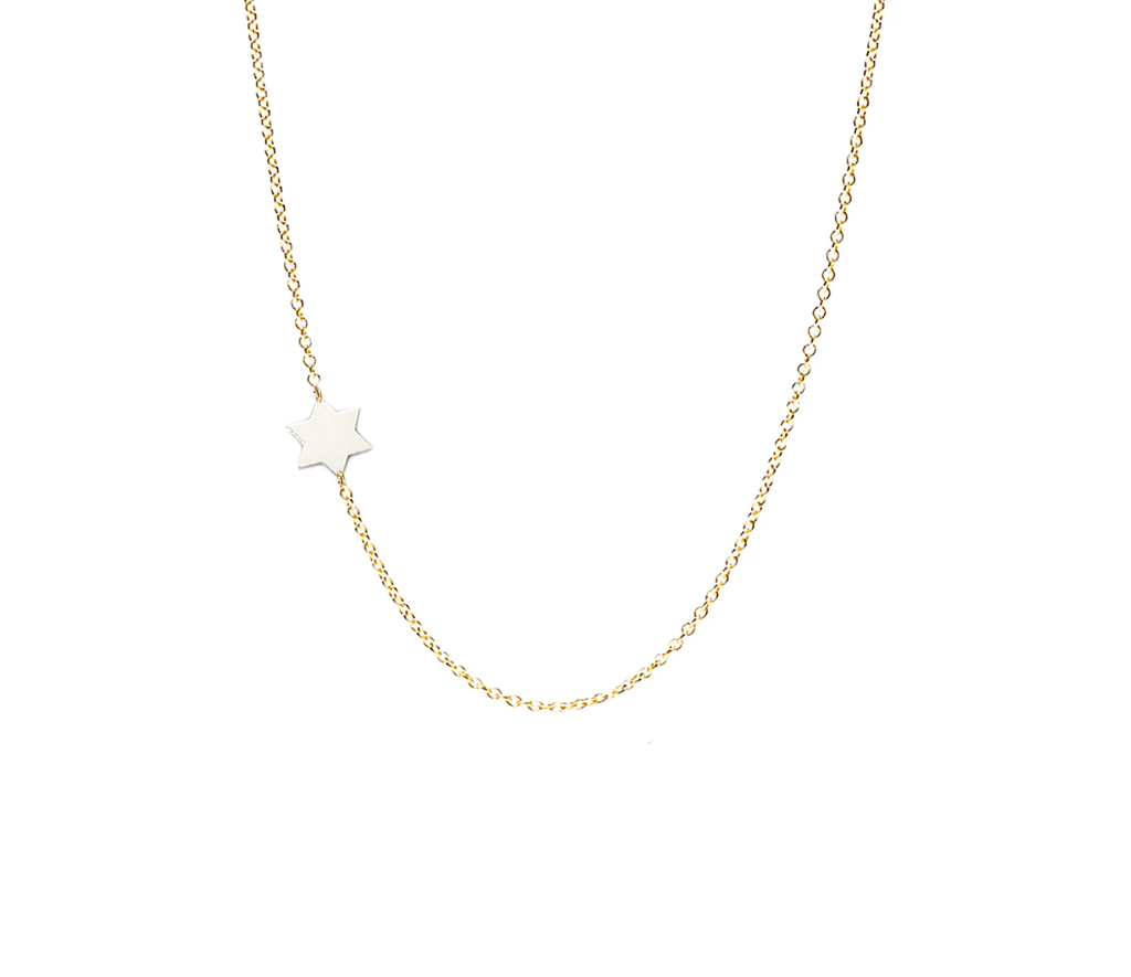 Asymmetrical Tiny Star of David Necklace