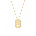 Gold cutout Star of David dog tag necklace