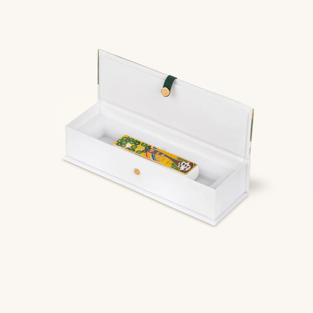 Grounded Presence Tree of Life ceramic mezuzah presented in an open gift box