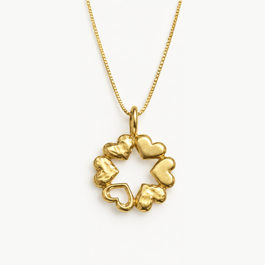 Gold Open Hearts Star of David Necklace from the Israel Museum