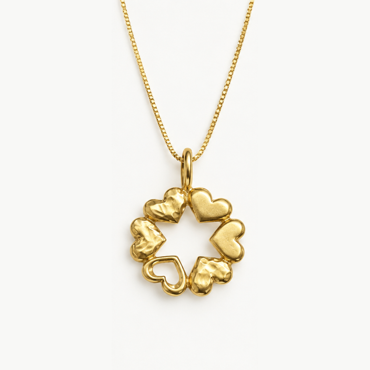 Gold Open Hearts Star of David Necklace from the Israel Museum
